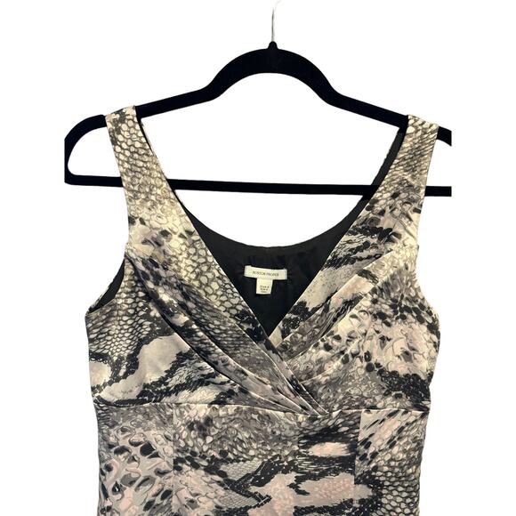 Boston Proper Sheath Dress Women's Size 6 Animal Print Satin Sleeveless Mini - Picture 3 of 15